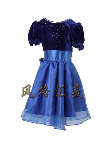 儿童合唱服装 蓝色儿童合唱服装 演出服装 舞台服装 欢迎订做图片_5